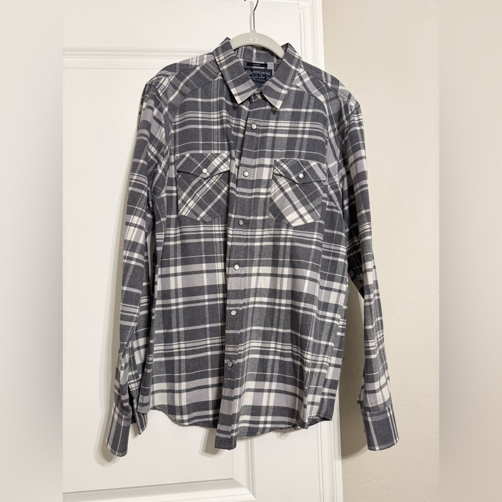 American Rag Black and White Plaid Men's Shirt